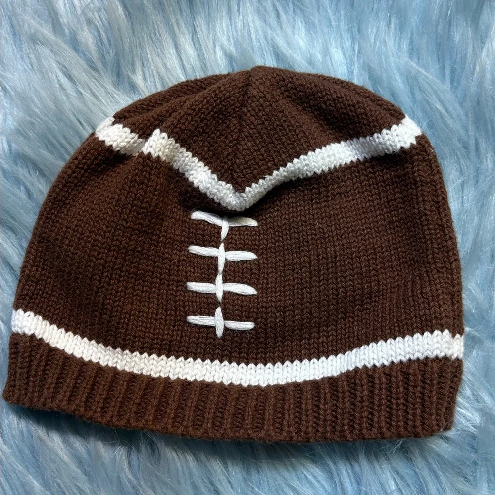 Mudpie Knit Football Beanie Sz 12-18M
